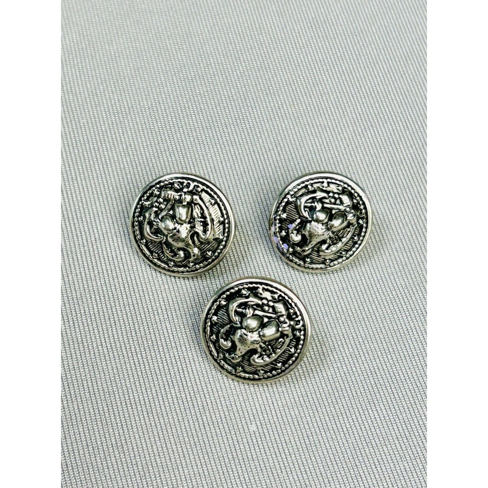 Eagle & Anchor Silver Toned Set‎ Of 3 Metal Buttons